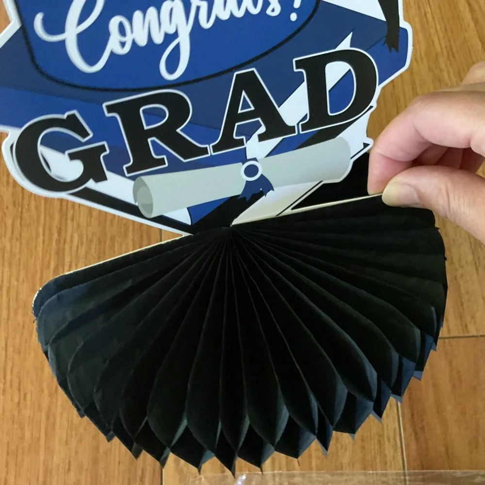Graduation Party Decorations Set in Blue and Black